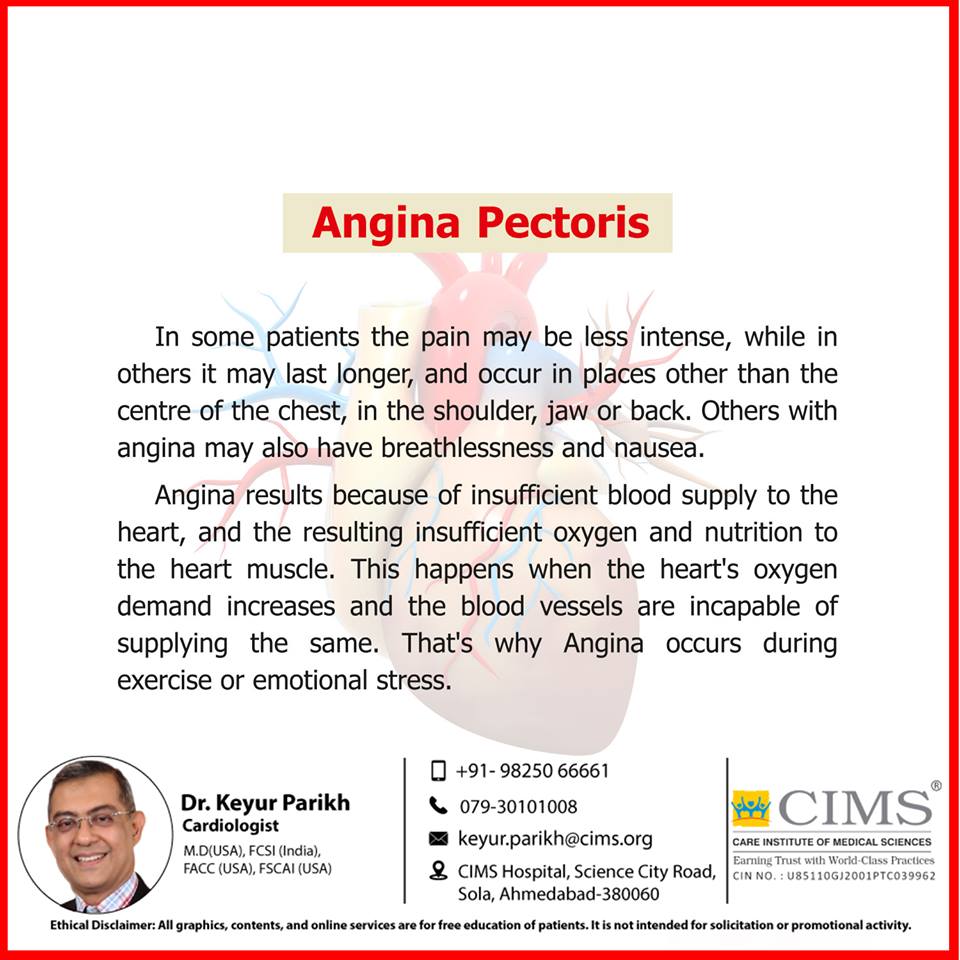 Angina pectoris.