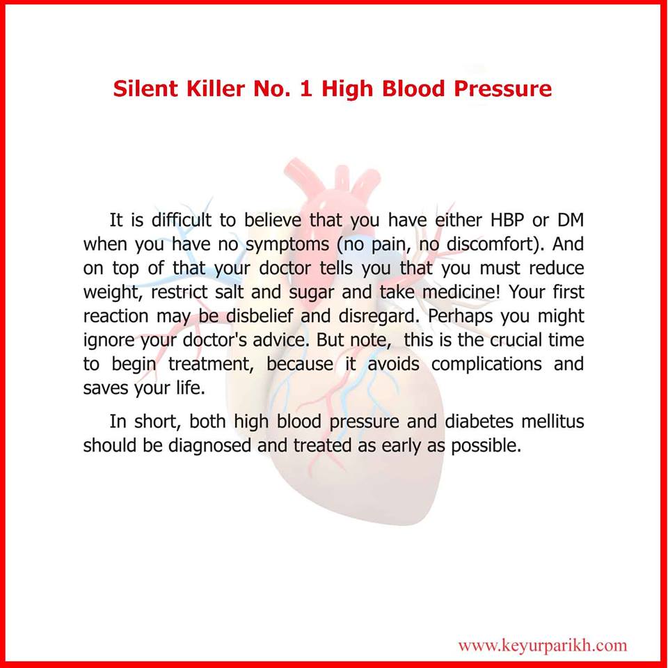 Silent killer no.1: High blood pressure.