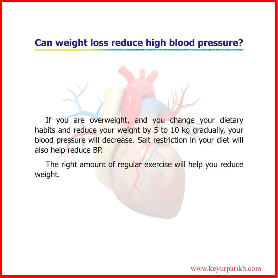 Can weight loss reduce high blood pressure? 