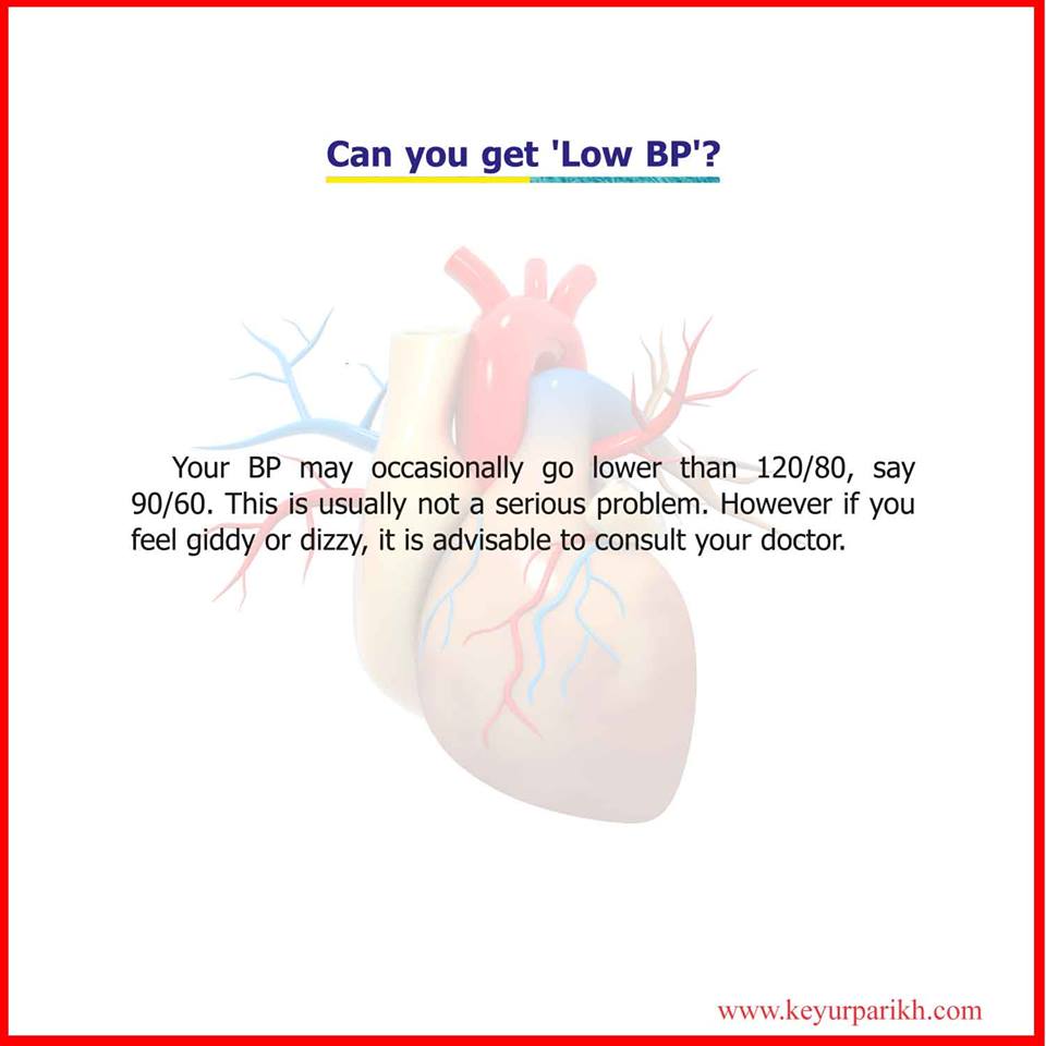 Can you get 'Low BP'?