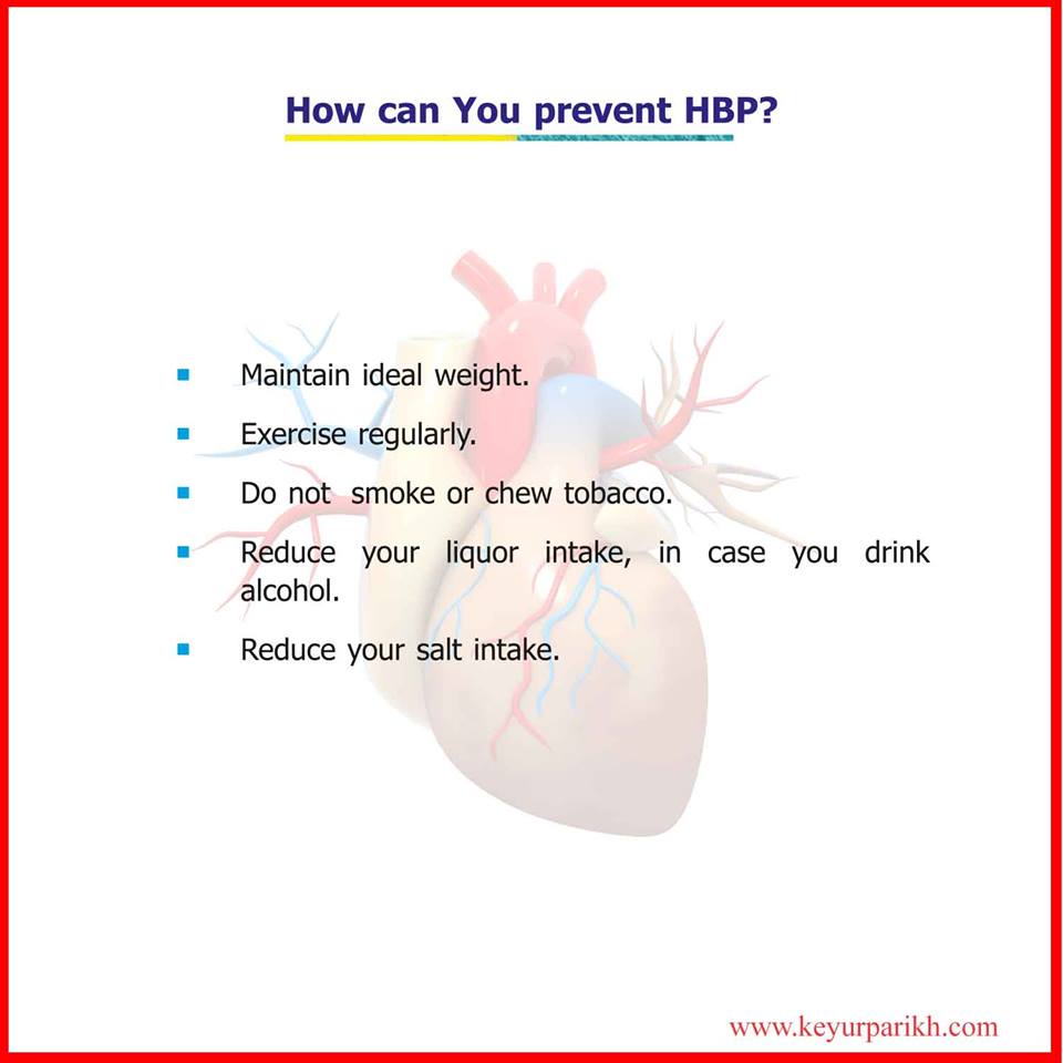How can you prevent HBP? 