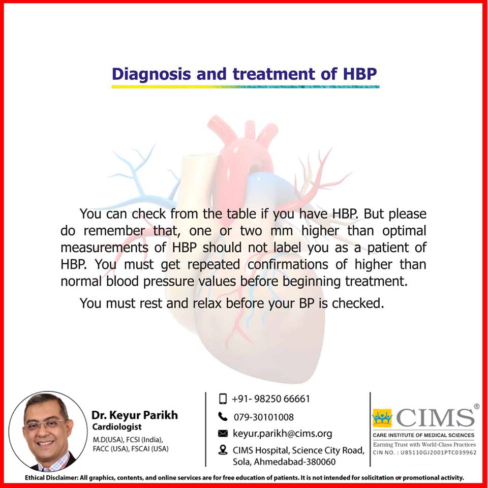 Diagnosis and treatment of HBP.