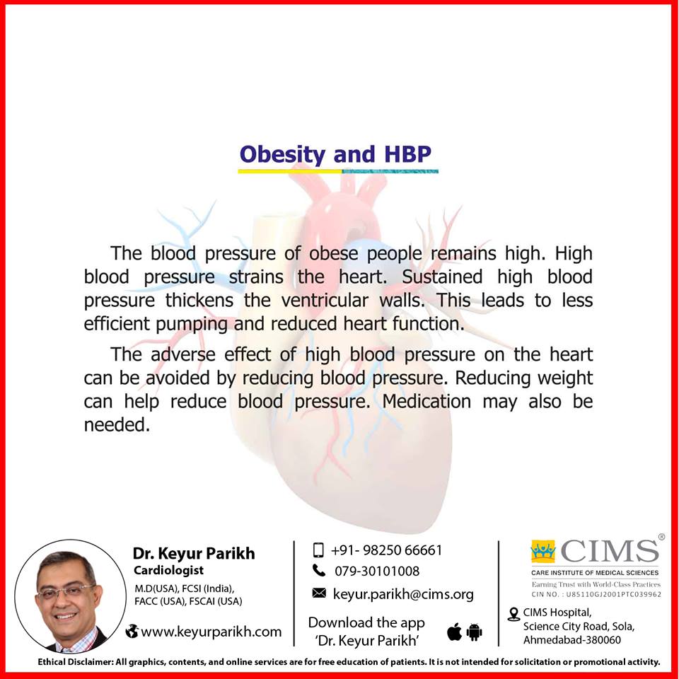 Obesity and high blood pressure.