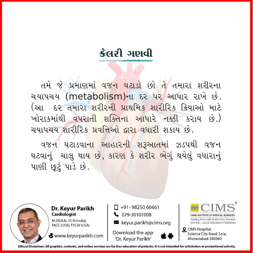 કૅલરી ગણવી.